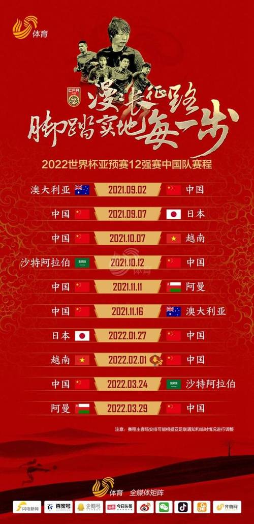 国足世界杯预选赛12强赛程